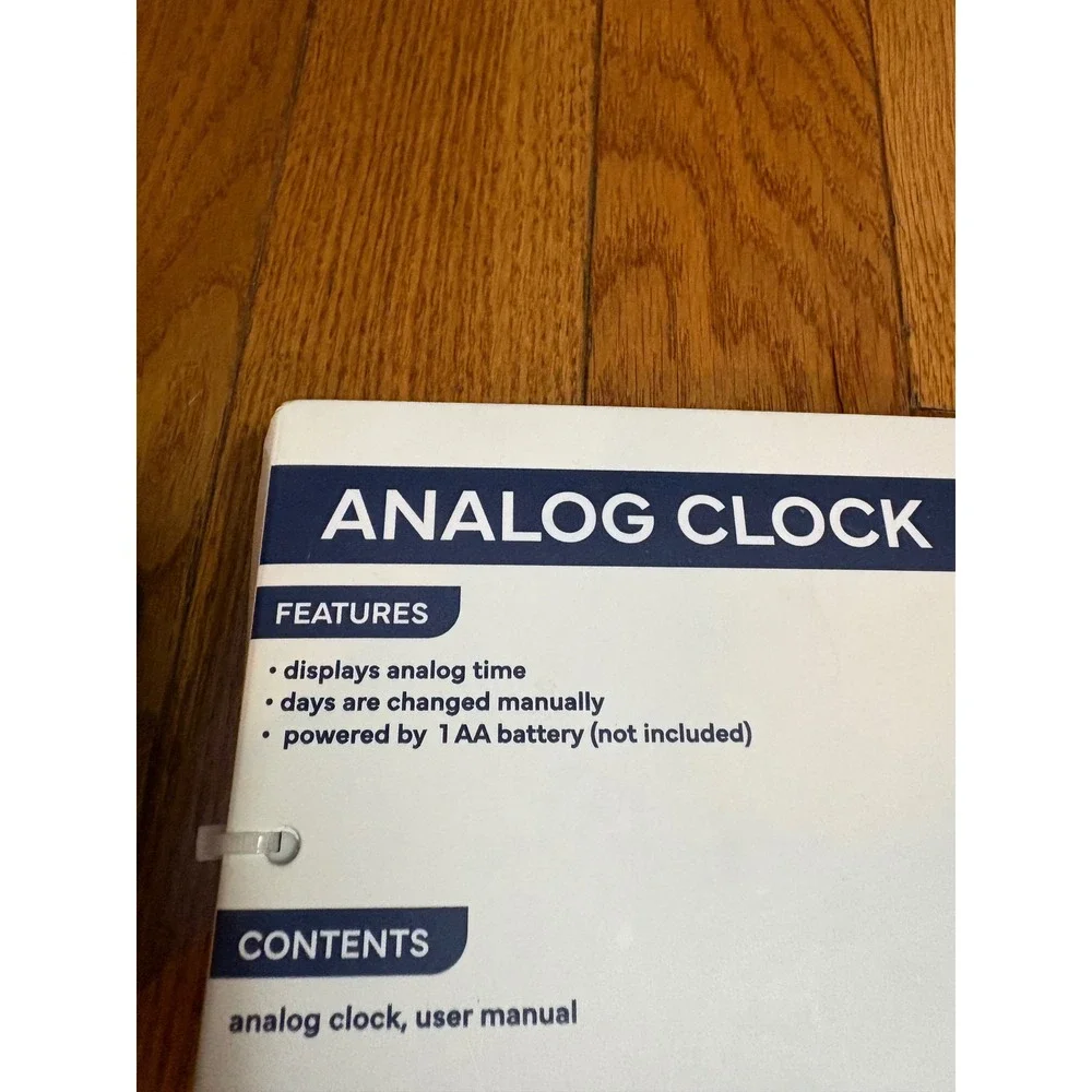 New Vivitar Analog Desk Clock with Manual Day Flip Set of 2 Navy and Cream
